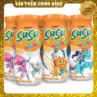 Vỉ 6 lọ sữa chua uống susu cam,dâu 80ml