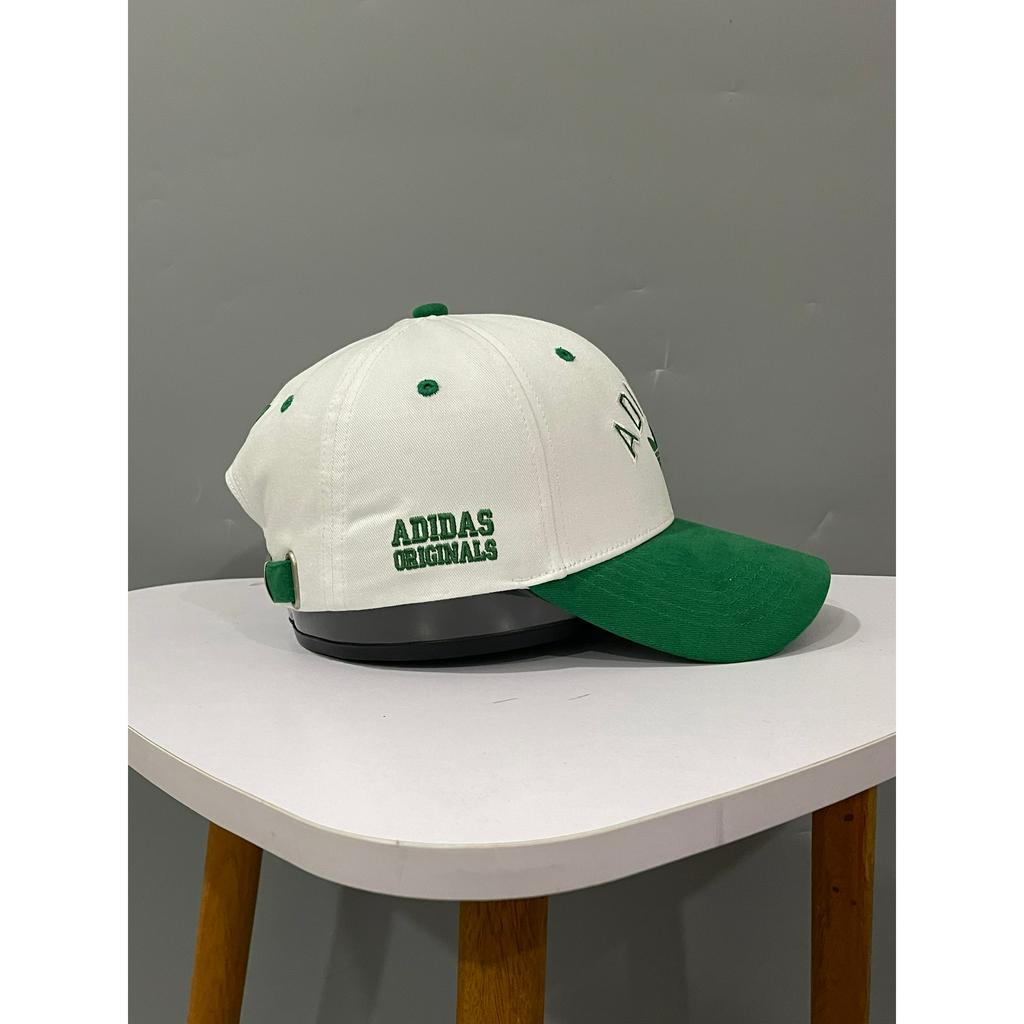 Nón kết Mũ lưỡi trai Adidas trắng mix xanh logo thêu tinh tế Free size