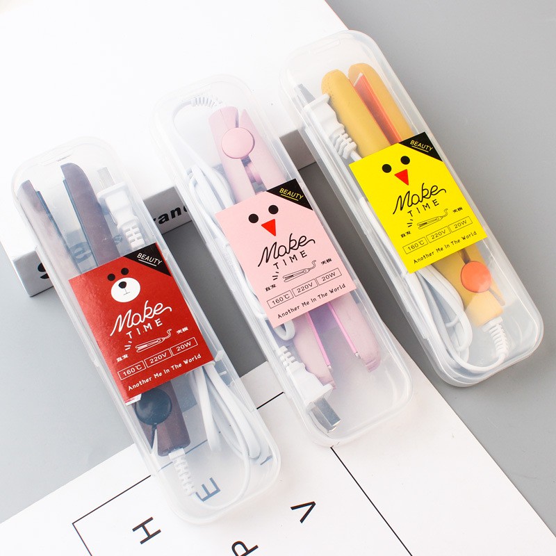 Máy uốn tóc, duỗi tóc, kẹp thẳng, ép tóc, uốn cúp xoăn lọn đa năng mini dễ thương - Hoạt tiết xinh xắn