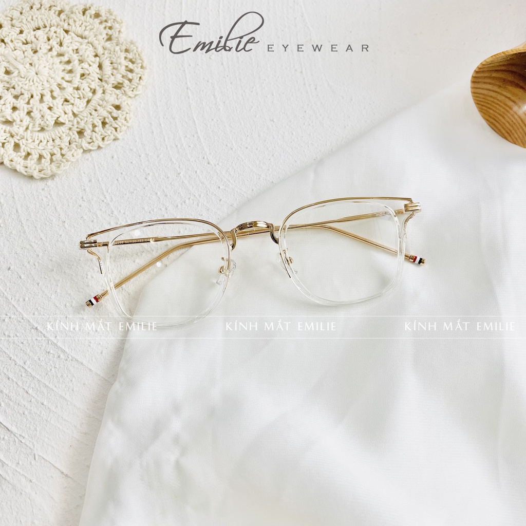 Gọng kính nam nữ, chất liệu Titanium kèm nhựa dẻo cao cấp 2268 Siêu hot - Emilie Eyewear