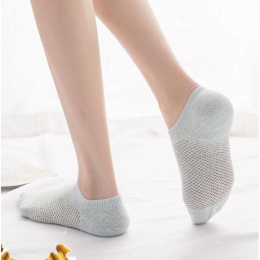 Tất lưới nữ cổ ngắn thông hơi siêu mát nhiều màu pastel [MEOW Corset]