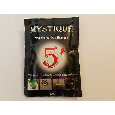 Set 10 gói dầu gội nhuộm tóc bằng dược thảo thiên nhiên MYSTIQUE 5 (Made in USA)