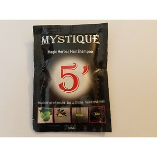 Set 10 gói dầu gội nhuộm tóc bằng dược thảo thiên nhiên MYSTIQUE 5 (Made in USA)