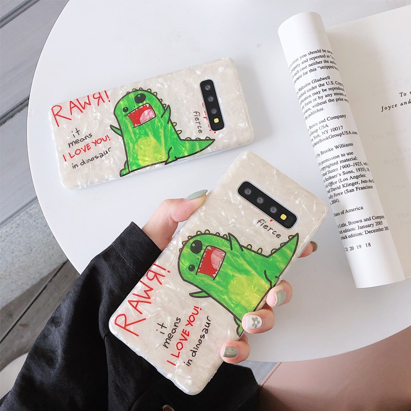 Samsung Galaxy S8 S9 Plus S10 Plus S10+ Note8 Note 9 case cute dinosaur cover