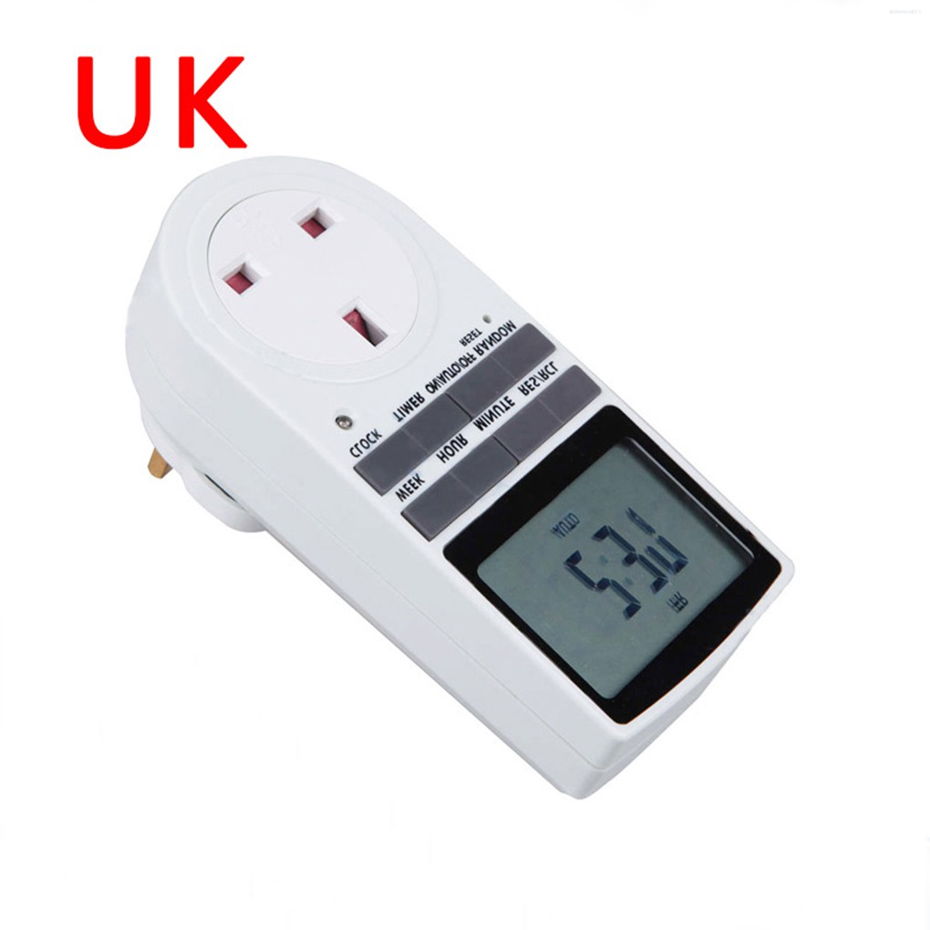 12/24 Hours/7 Days Electronic Digital Timer Switch Home Kitchen Timer Outlet Programmable Timing Socket UK Plug  Kitchentool