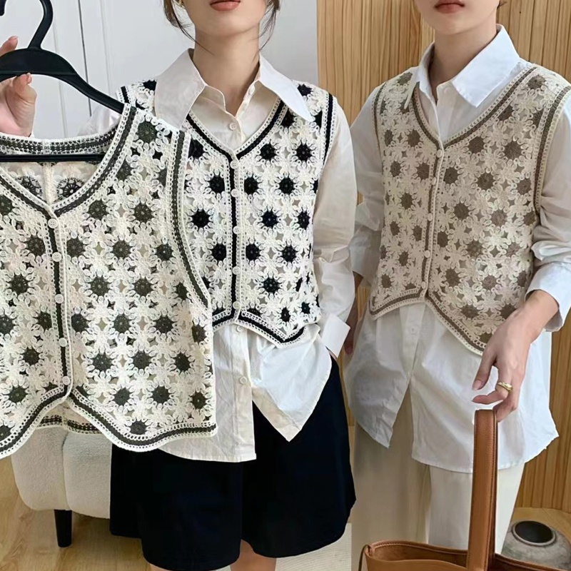 Áo Hai Dây Dệt Kim Họa Tiết Hoa Thời Trang Mùa Hè Cho Nữ