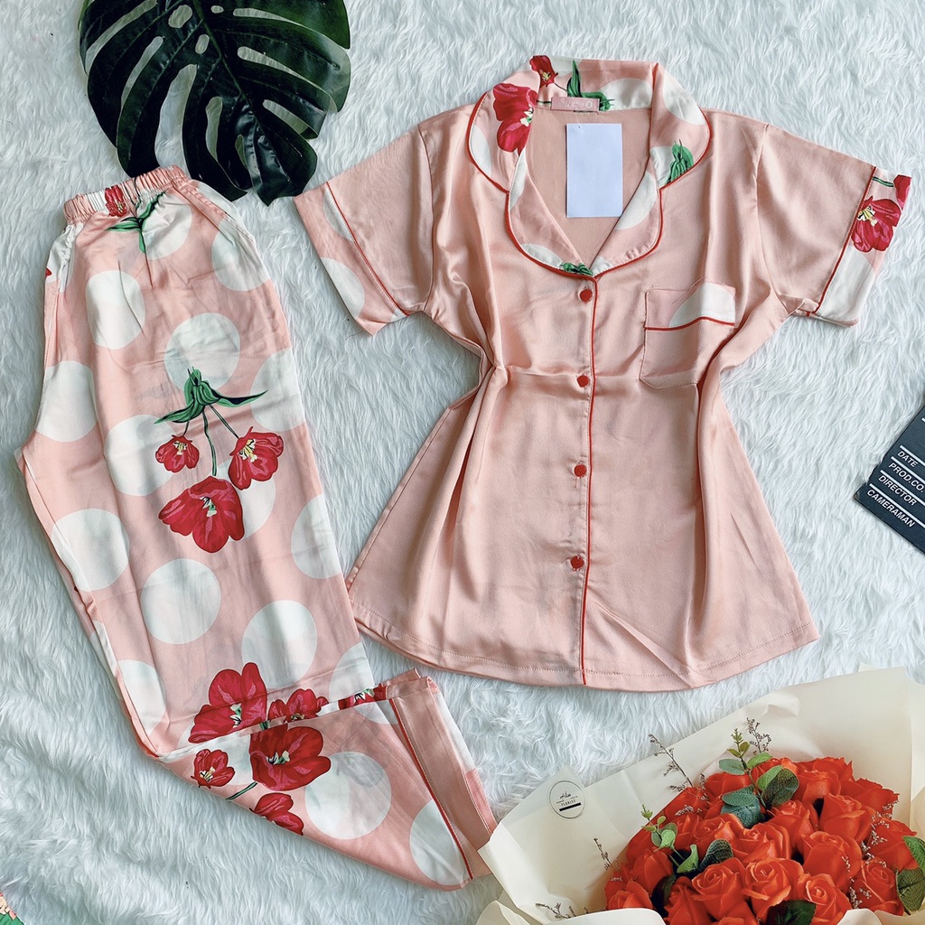 Bộ pizama Chât Satin Phối - Nhiều Mẫu Đẹp, Đa Dạng, Chất Bao Mát | BigBuy360 - bigbuy360.vn