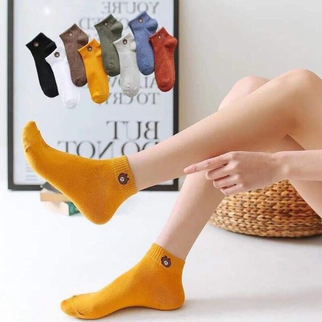 Sét 10 đôi tất gấu kèm túi