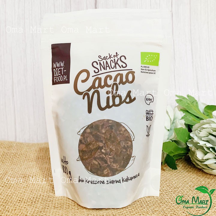 Cacao Nibs (cacao ngòi) hữu cơ Diet Food 100g