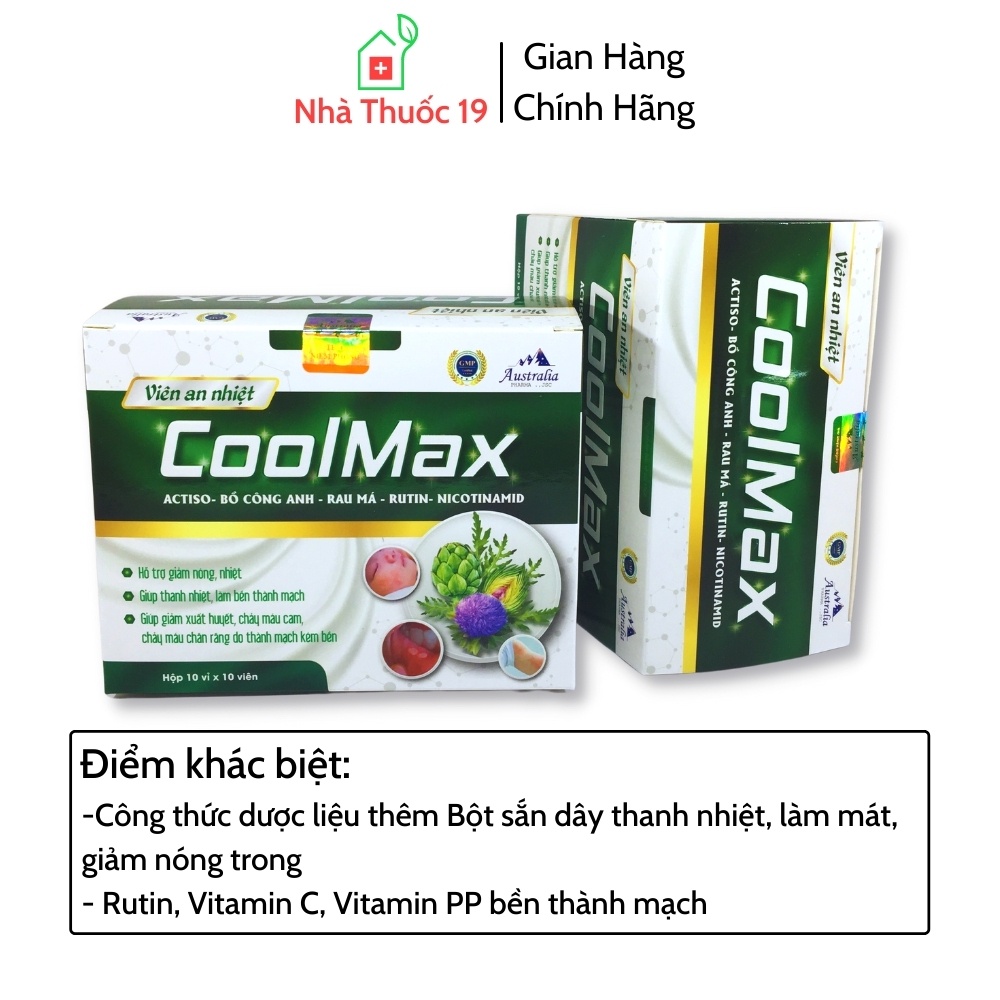 Viên Nhiệt Miệng COOLMAX - Giúp Thanh Nhiệt, Hỗ Trợ Giảm Nóng, Nhiệt Miệng (Hộp 100 viên)