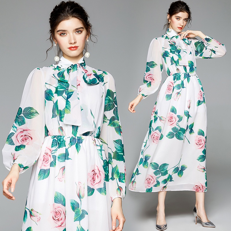 Đầm Maxi Chất Liệu Chiffon Cao Cấp In Họa Tiết Thời Trang Cho Nữ