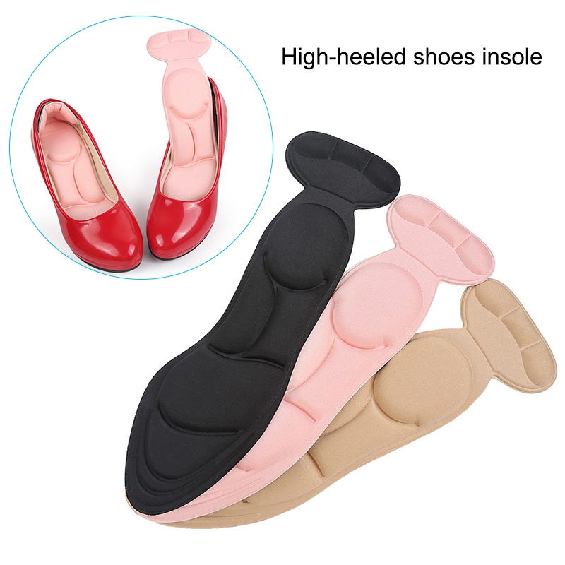 Random Color Women Pain Relief 4D Insole/ Non-slip Heel Protector  Insole Cushion/ Inserts Heel Post Back Soft Insole/ Flat Foot Support Memory Foam Shoe Pads Careory foam Shoe pads care