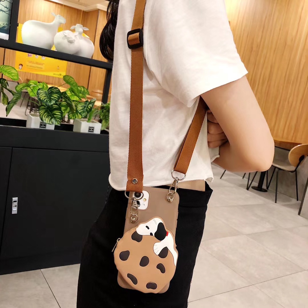 Cute cartoon pig snoopy biscuit Gingerbread Man zipper wallet soft phone case for samsung note 20 ultra s20 fe A21S A11 M11 A31 A51 A71 M30S A40S A10 A20 A30 A50 A30S A50S A70 ultra