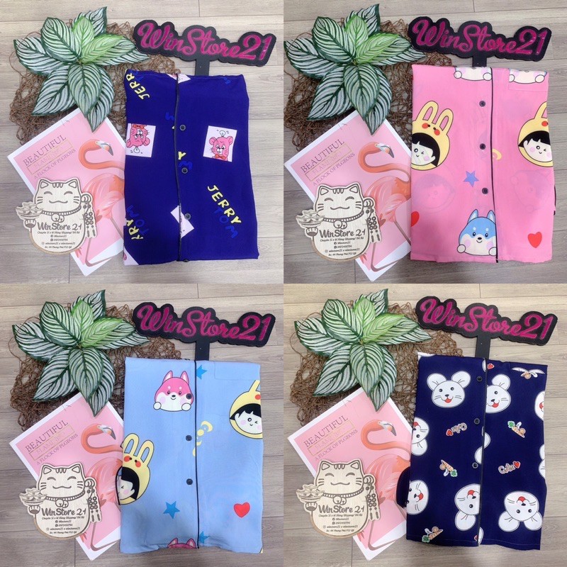 (FreeSize Lụa ) Đồ Bộ Pijama Đùi lụa hàn thiết kế ( 40kg đến 60kg ) | BigBuy360 - bigbuy360.vn