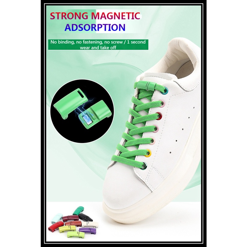 1 Cặp Dây Giày Co Giãn Từ Tính Không Cần Buộc Bằng Kim Loại Tiện Lợi 1 Giây