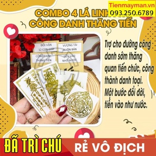 Combo 4 miếng dán linh phù công danh thăng tiến, đổi vận - vượng tài - công danh thăng tiến - t.iền vô