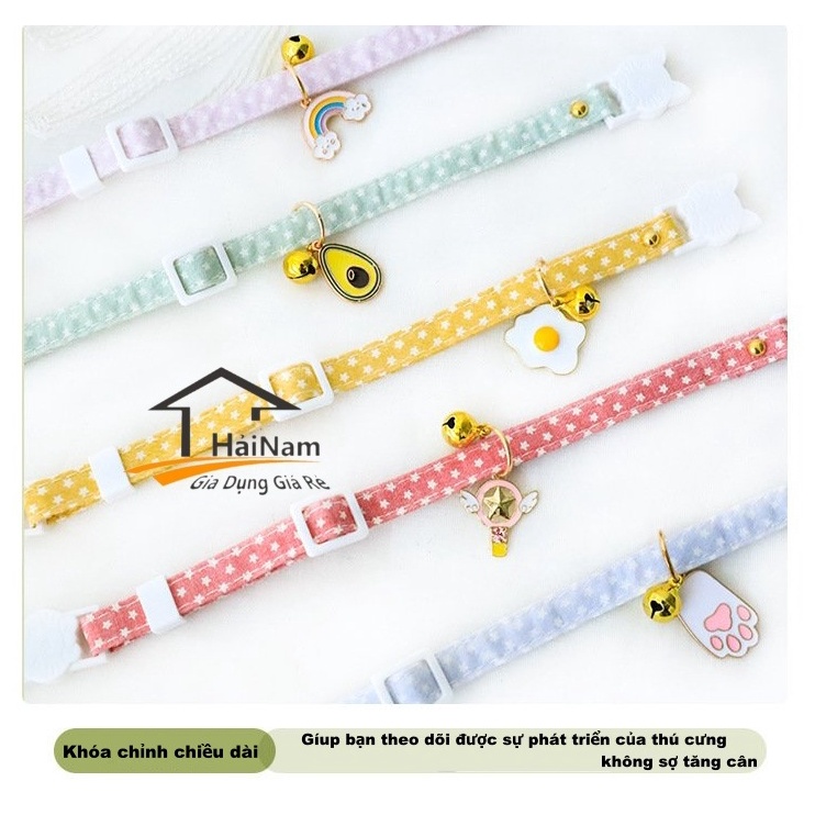 [FREESHIP] Vòng cổ Chó Mèo chuông lục lạc kèm Charm Cute| Vòng đeo cổ Thú cưng dễ thương| Vòng cổ lục lạc chó mèo