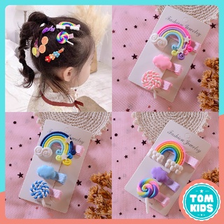 Set 3 kẹp tóc cầu vồng dễ thương cho bé gái mã PK-014
