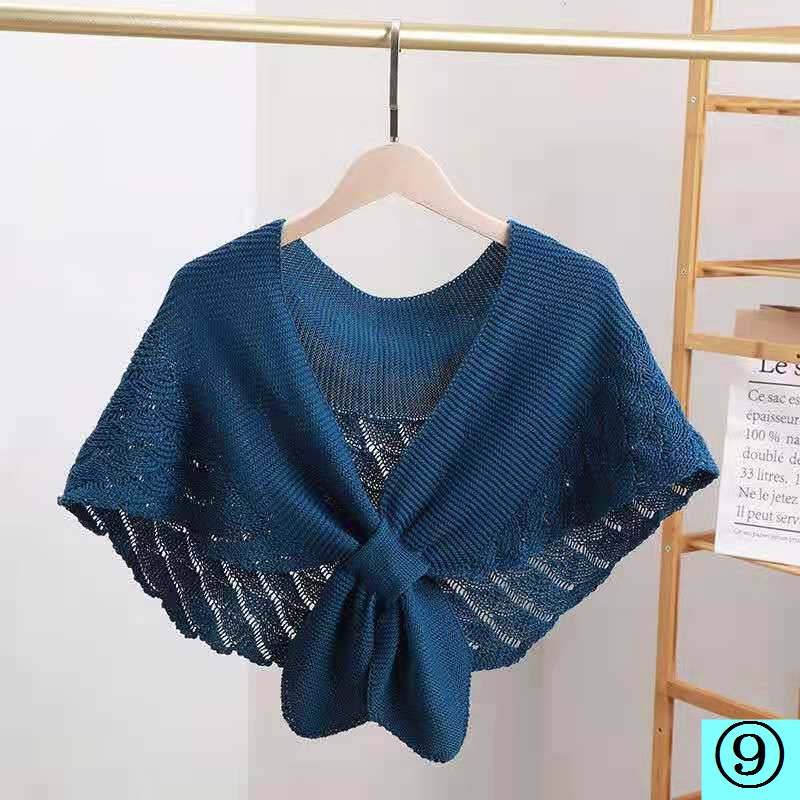 Khăn Choàng Dệt Kim Họa Tiết Đuôi Cá Phong Cách Phương Tây Thời Trang Xuân Hè Cho Nữ