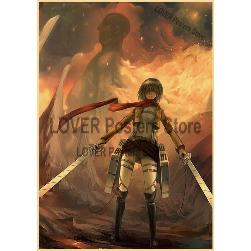 Poster Phim Hoạt Hình attack on titan Trang Trí Phòng