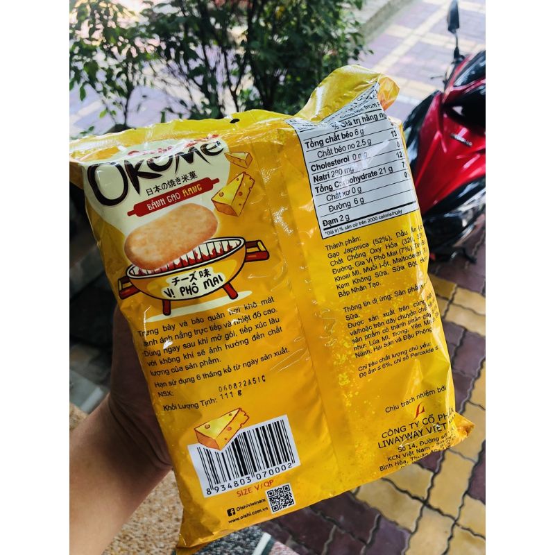 [Oishi] bánh gạo rang phô mai, sữa SIÊU NGON Okome gói 110g.