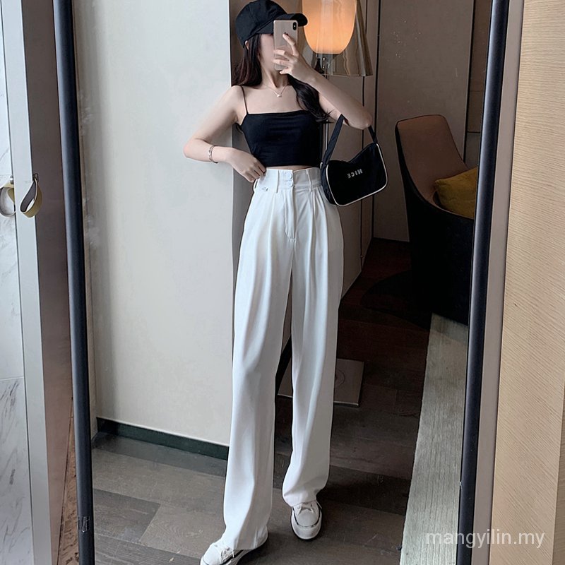 Quần Dài Lưng Cao Ống Rộng Phong Cách Hàn Quốc Cho Nữ | BigBuy360 - bigbuy360.vn