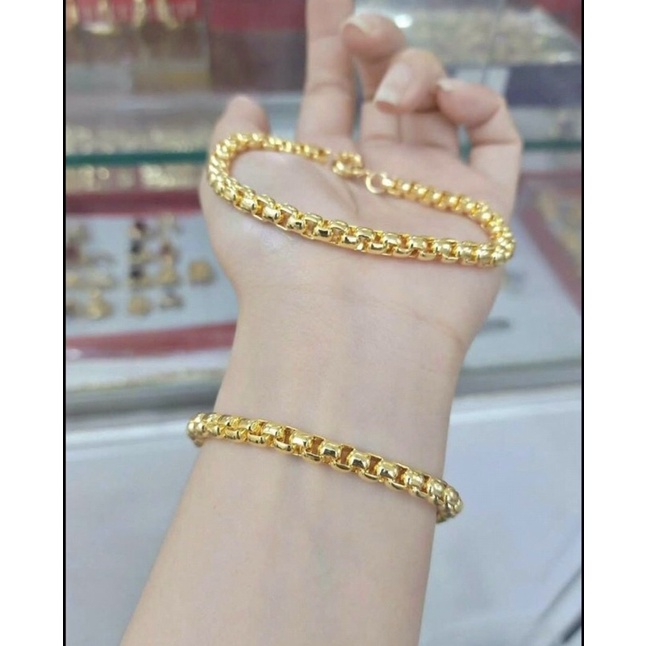 Lắc tay xích nam lẫn nữ dát vàng 18 cao cấp