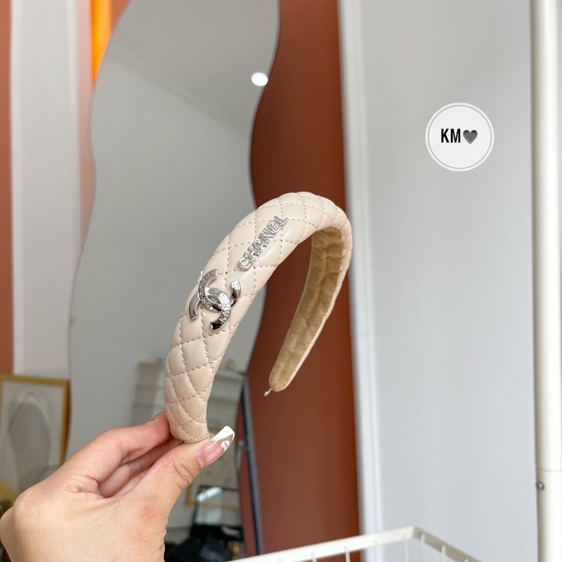 Băng đô / bờm tóc chất liệu da phối tag X 🍓
