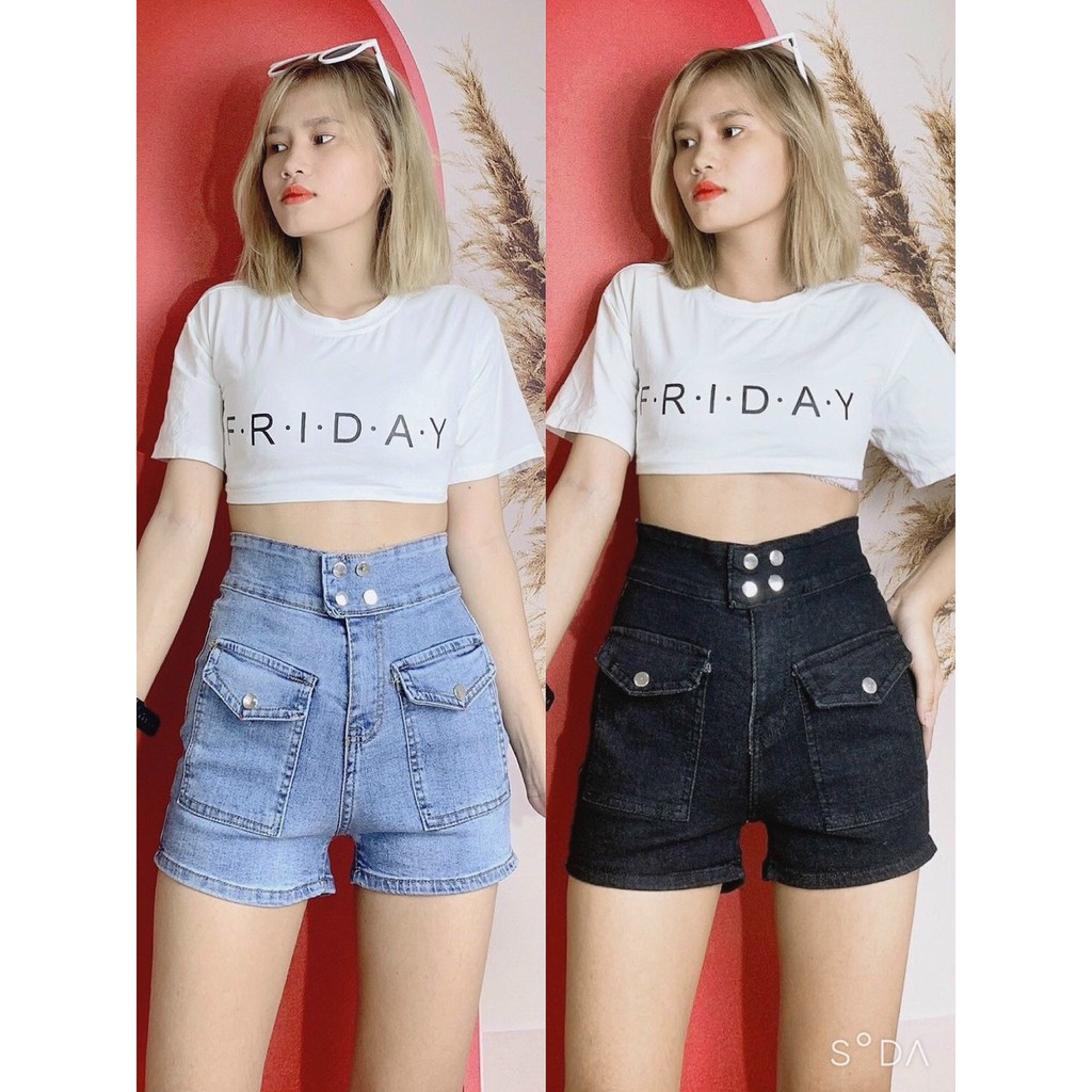 Quần short jean nữ BigSize lưng cao, co dãn mạnh, 2 túi hộp đang hot trend 3942 molijean
