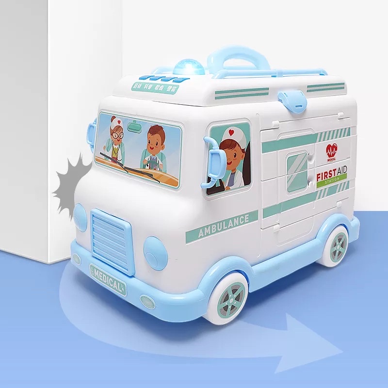 Xe cấp cứu có dùng pin kèm 30 món đồ chơi khám bác sĩ H325A