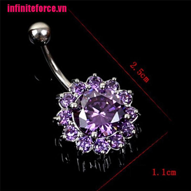 Khuyên Rốn Inox Đính Đá Dễ Thương