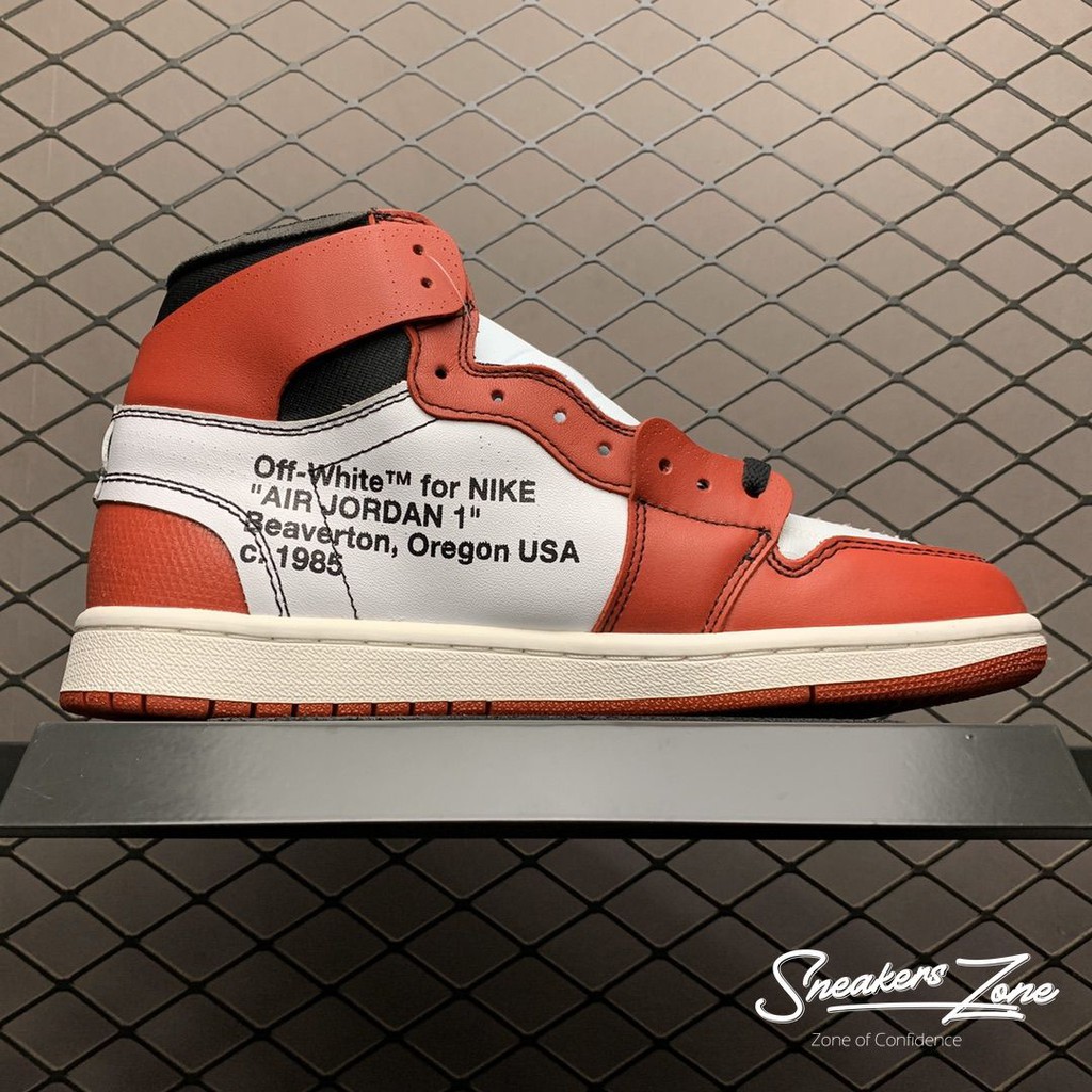 Giày thể thao AIR JORDAN 1 OFF WHITE Retro High Chicago đỏ trắng Sneakers World