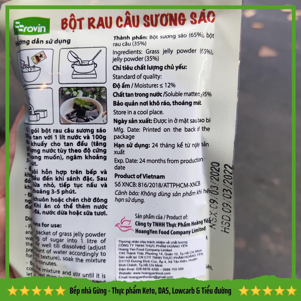 Bột sương sáo Rovin chính hãng - For Keto, DAS, Lowcarb, Eatclean &amp; Tiểu đường