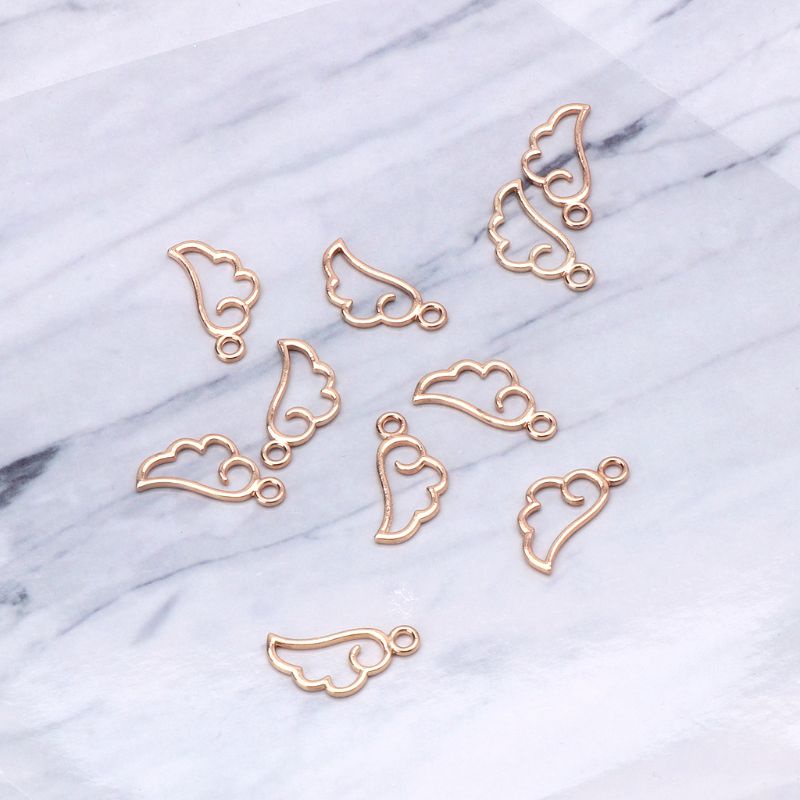 Set 10 Mặt Dây Chuyền Resin Hình Đôi Cánh Thiên Thần Tinh Tế