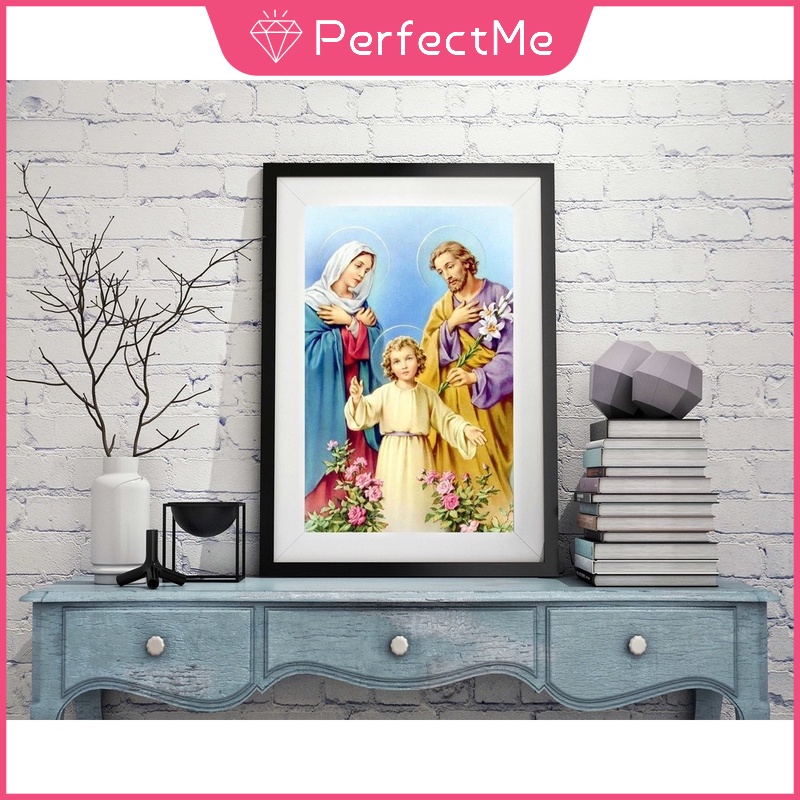 Tranh đính đá 5d 30x40cm tự làm hình tôn giáo trang trí nhà cửa