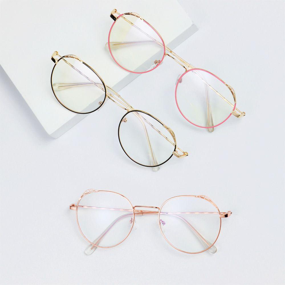 Mắt Kính Gọng Tròn Siêu Nhẹ Bằng Kim Loại Chất Lượng Cao
