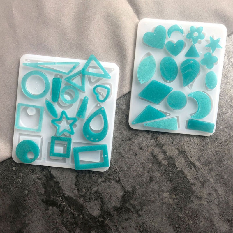 Khuôn silicone làm mặt dây chuyền epoxy resin hình học DIY