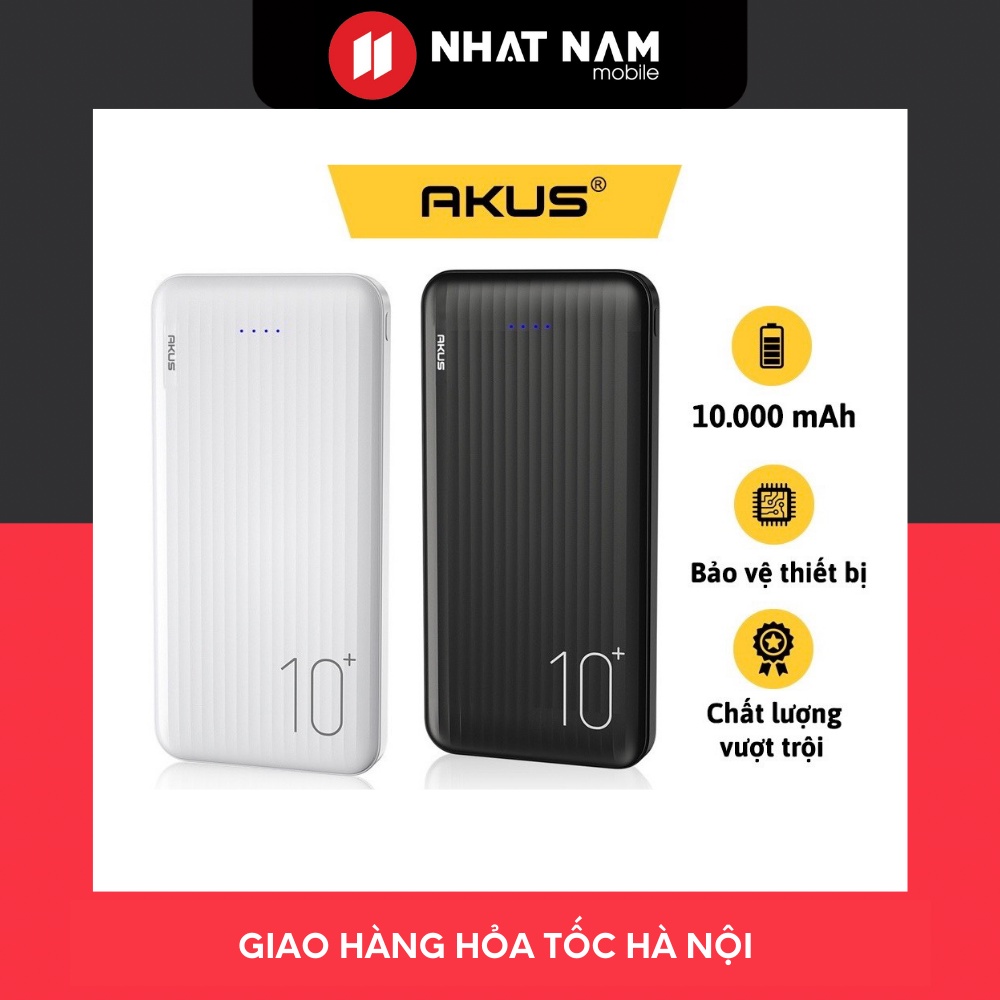 Sạc dự phòng dung lượng 10000mAh AKUS - DP180 - Hàng chính hãng Akus- BH 12 tháng