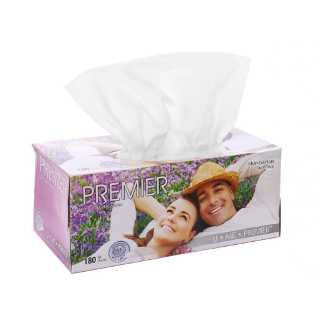Khăn giấy lụa Premier hộp 180 tờ 2 lớp