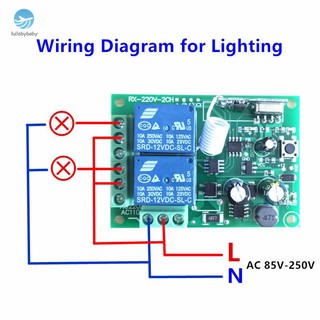 Universal 433 Mhz Wireless Remote Control Switch Relay 220V 2CH Receiver Module +RF 433Mhz Remote Controls