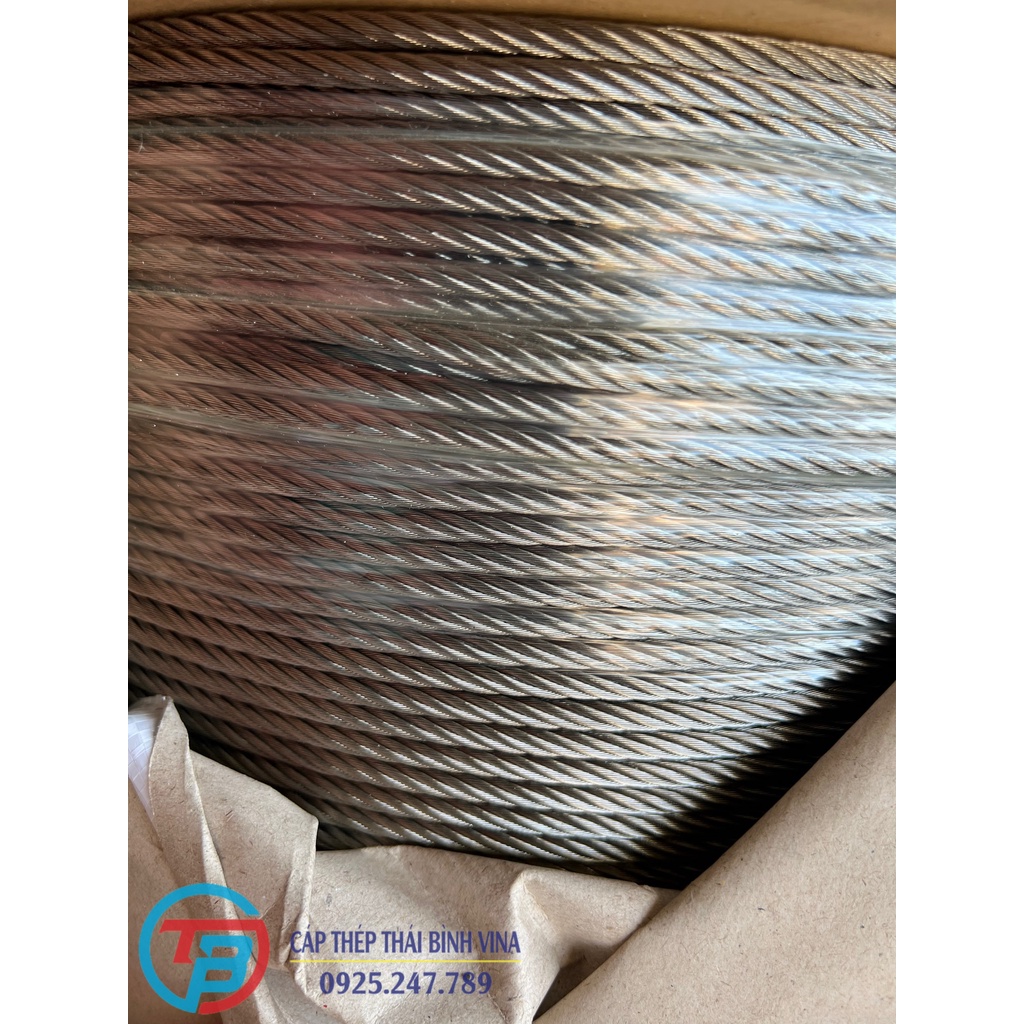 Cáp inox 304 (5 ly, 6 ly, 8 ly, 10 ly) - Cuộn 100 mét CÁP THÉP Thái Bình Vina