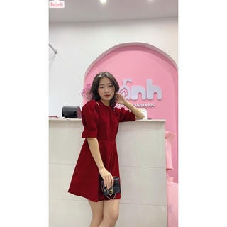 VÁY NHUNG KHOÉT VAI