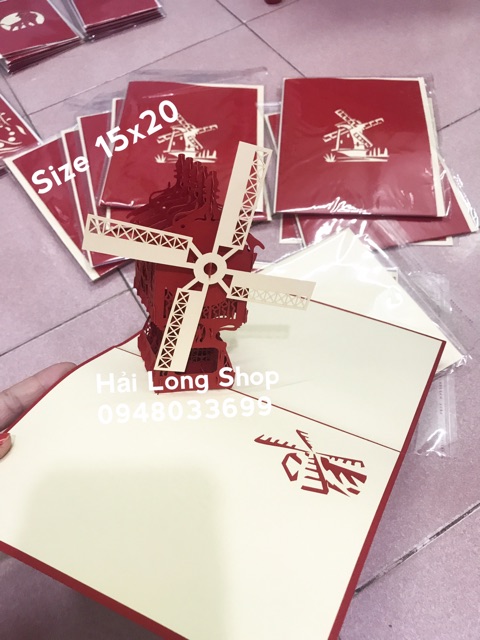 Cối Say Gió 3 - The Windmill - Thiệp 3D ( 3 màu ) | BigBuy360 - bigbuy360.vn