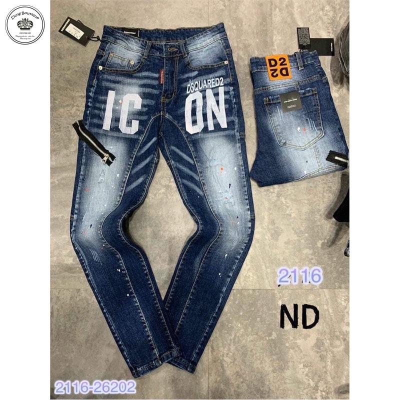 Quần bò nam cao cấp, quần Jeans ICON DSQ khoá lệch