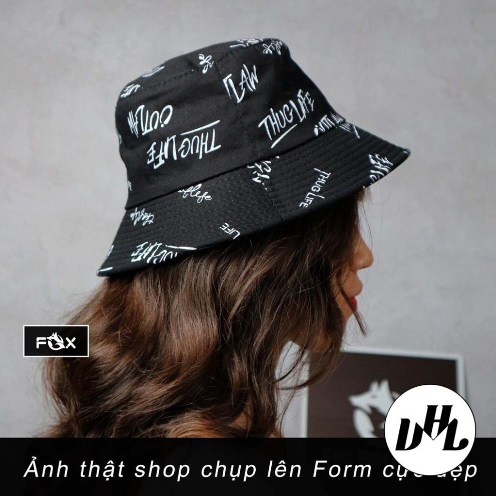 (Hàng VNXK) Nón thời trang, mũ Bucket vành tròn ThugLife vải Kaki đẹp chuẩn thời trang (Ảnh thật)