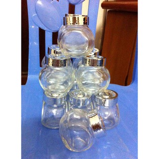  Hũ thủy tinh 2 đáy nắp bạc