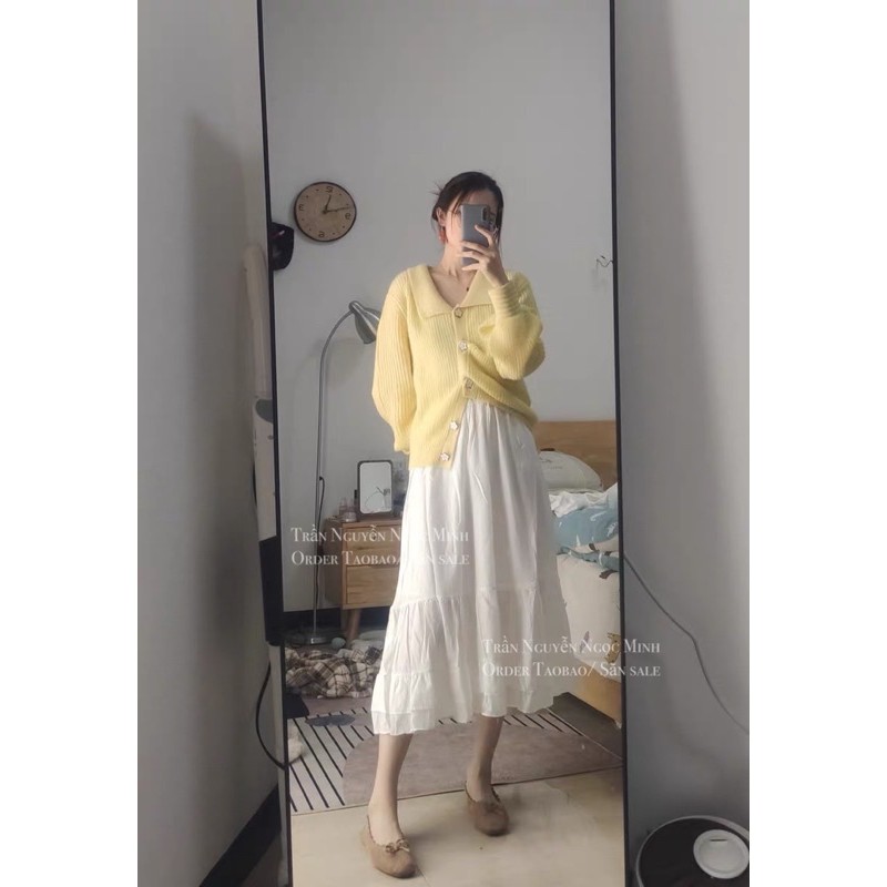 Chân váy midi xoè phong cách Hàn Quốc siêu xinh kèm ảnh thật ulzzang