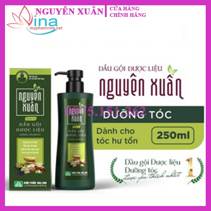 Dầu gội Dược liệu Nguyên Xuân Dưỡng tóc, phục hồi hư tổn - màu xanh