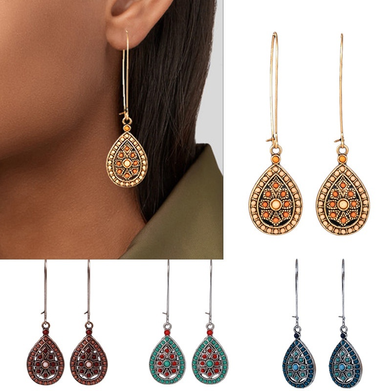 Khuyên Tai Nữ Trang Dáng Dài Tạo Hình Giọt Nước Độc Đáo