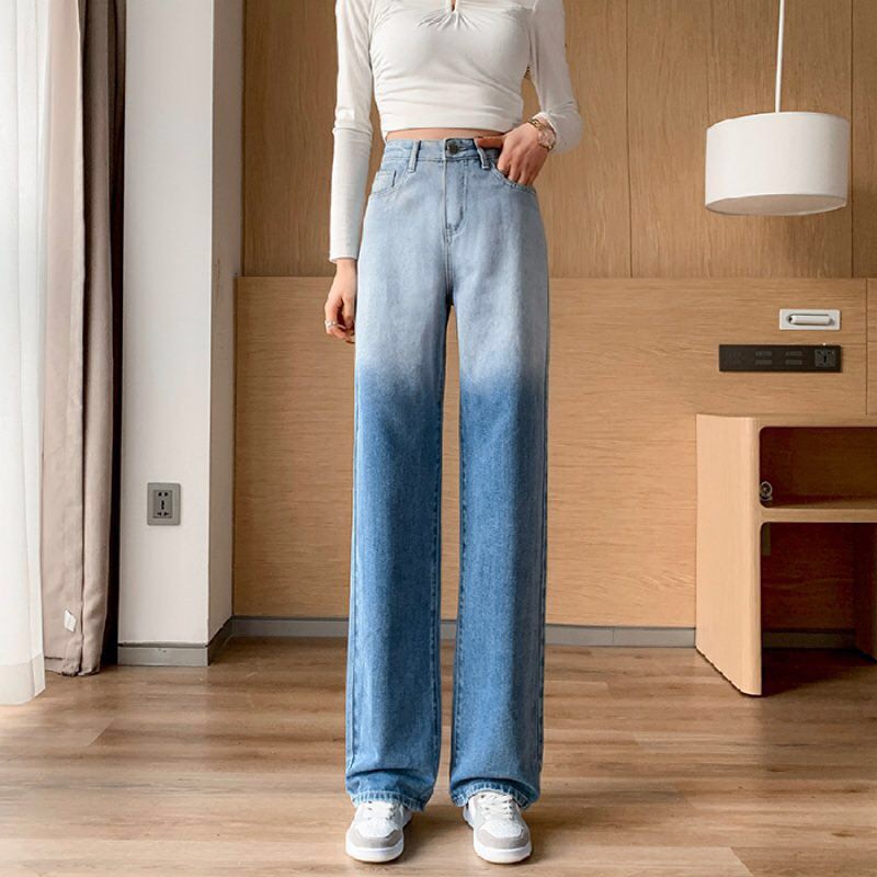 Quần Jeans Nữ Ống Suông Phối Màu Cao Cấp OHS3901 | WebRaoVat - webraovat.net.vn